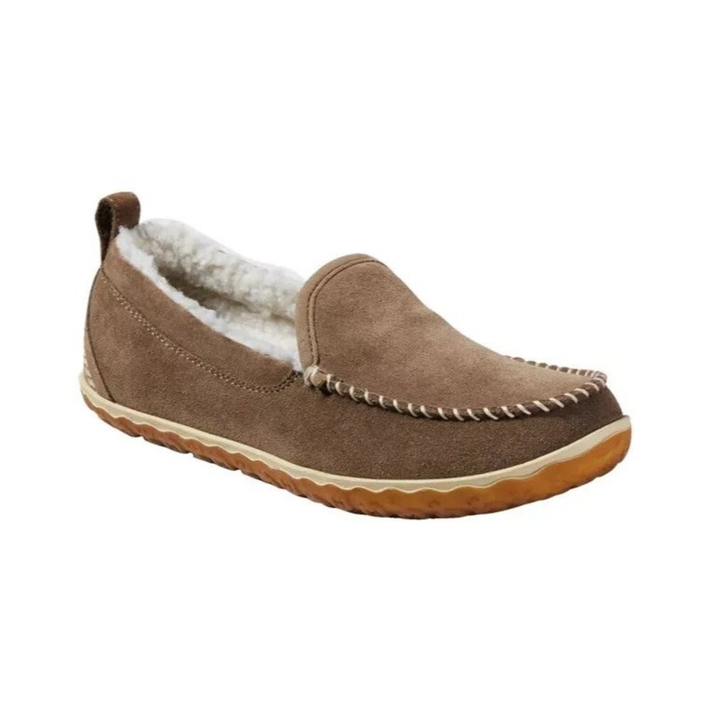 L.L. Bean Women's Dark Taupe Suede Lined Mountain Slipper Moccasin US 7  NWOB